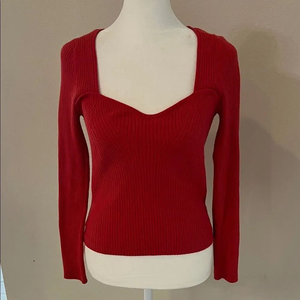 90s Style Cotton Ribbed Fitted Top